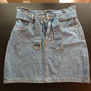 H&M Divided Belted Denim Skirt Mini